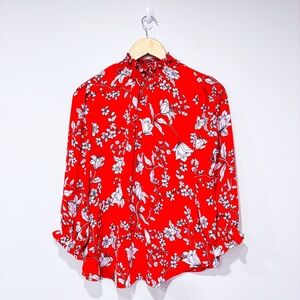 ADRIENNE VITTADINI Flowy red floral blouse